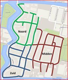 Kaartje Noord-Midden-Zuid